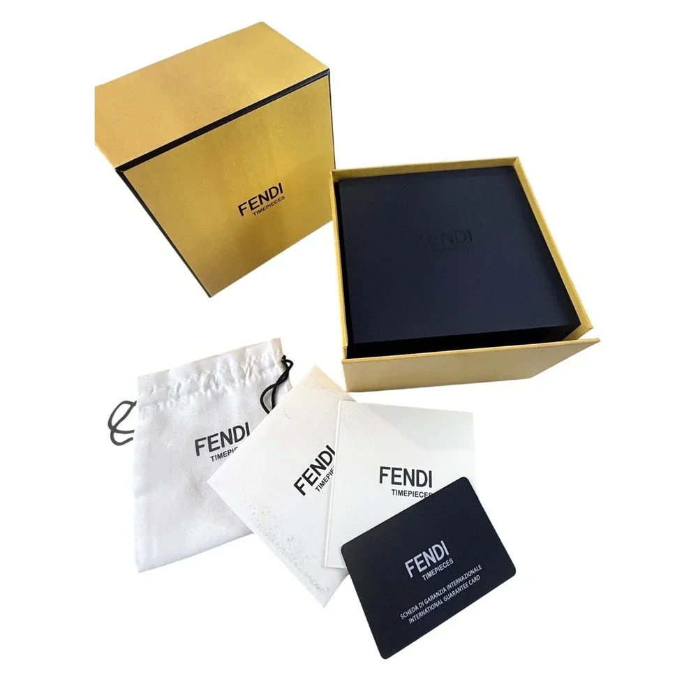 Fendi Run Away Watch 28mm Stainless Steel Red Leather Strap NEW